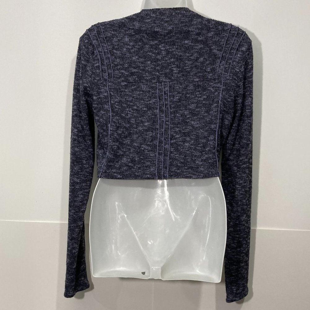 Urban Outfitters Out From Under Tripp Cropped Mock Neck Top Gray Waffle Knit L - Picture 2 of 10